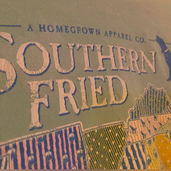 Mens size M Southern Fried Cotton Aqua Long sleeve barely worn Gorgeous Graphics - Picture 13 of 13